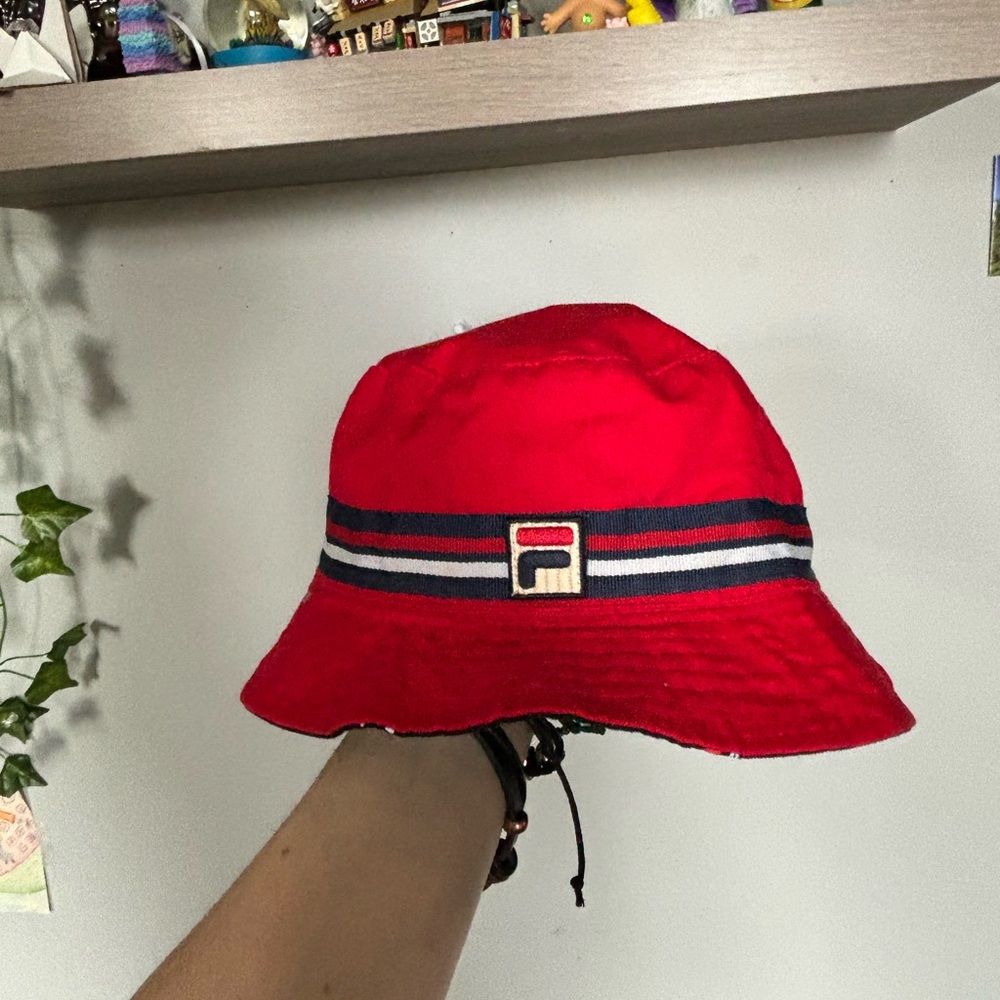 Fila Reversible Red Bucket Hat